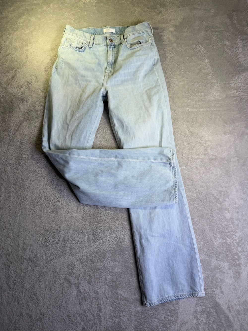 7 For All Mankind Light Blue Straight-Leg Jeans